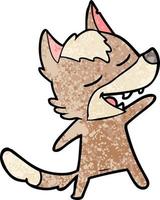 cartoon wolf laughing vector