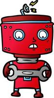 cartoon robot with spanner vector