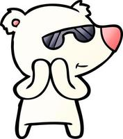 happy cartoon polar bear vector