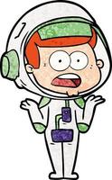 cartoon surprised astronaut vector