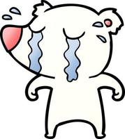 sad little polar bear cartoon vector