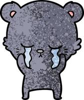 personaje de dibujos animados de oso llorando vector