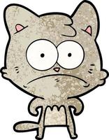 cartoon nervous cat vector