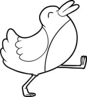 funny cartoon bird walking vector