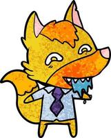 personaje de dibujos animados de fox trabajador de oficina vector