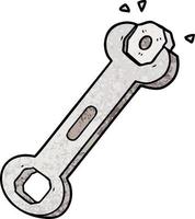 cartoon spanner turning nut vector