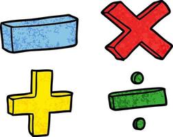 cartoon math symbols vector