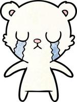 sad little polar bear cartoon vector