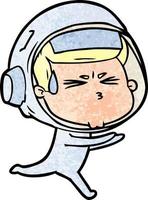 cartoon stressed astronaut vector