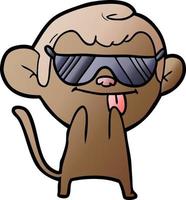 funny cartoon monkey wearing shades vector