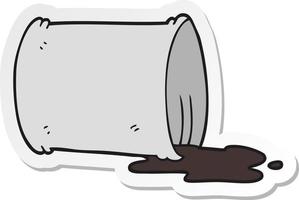 sticker of a cartoon spilled oil drum vector