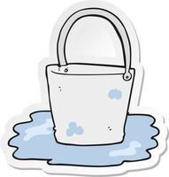 sticker of a cartoon water bucket vector