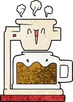 steaming hot coffee pot vector