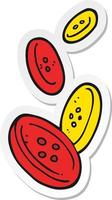 sticker of a cartoon buttons vector