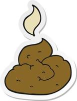 sticker of a cartoon gross poop vector