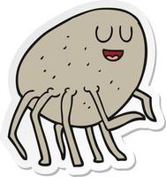 sticker of a cartoon tick vector