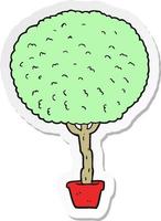 sticker of a cartoon tree vector