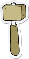 sticker of a cartoon mallet vector