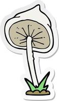 sticker of a cartoon mushroom vector