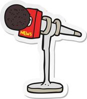 sticker of a cartoon microphone vector