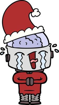 cartoon crying robot