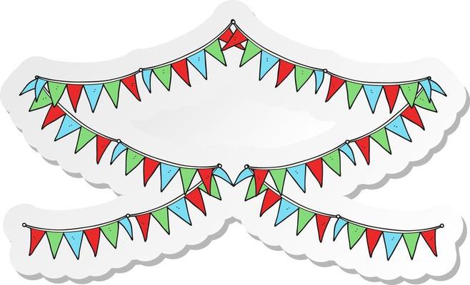 sticker of a cartoon bunting flags