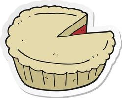 sticker of a cartoon pie vector