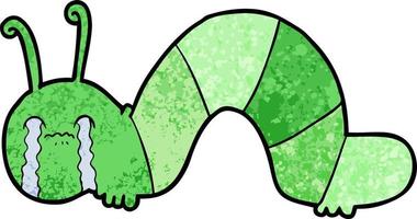 cartoon caterpillar obsessing over his regrets vector