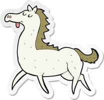 sticker of a cartoon horse vector