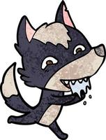 cartoon hungry wolf vector