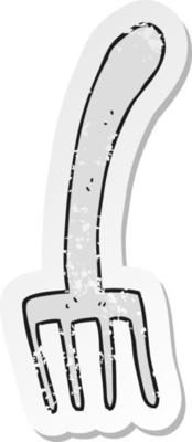 retro distressed sticker of a cartoon fork