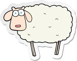 sticker of a cartoon sheep vector