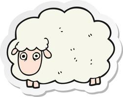 sticker of a cartoon farting sheep vector