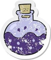 retro distressed sticker of a cartoon science potion vector