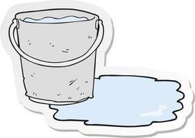 sticker of a cartoon bucket of water vector