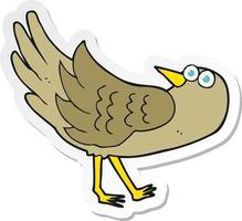 sticker of a cartoon bird vector