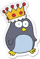 sticker of a cartoon emperor penguin vector