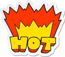 sticker of a cartoon word hot vector