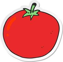 pegatina de un tomate de dibujos animados vector