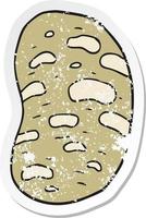 retro distressed sticker of a cartoon potato vector