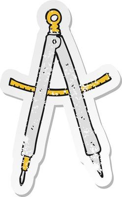 retro distressed sticker of a cartoon compass