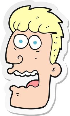 sticker of a cartoon shocked man