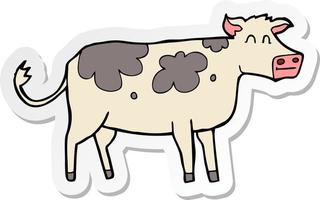 pegatina de una vaca de dibujos animados vector