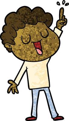 laughing cartoon man with great idea