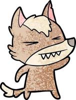 angry wolf cartoon vector