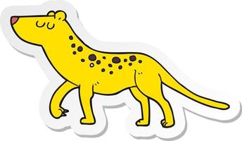 sticker of a cartoon leopard vector