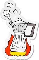 sticker of a cartoon espresso stovetop maker vector