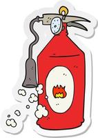 sticker of a cartoon fire extinguisher vector