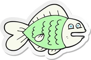 sticker of a cartoon funny fish vector