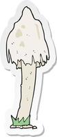 sticker of a cartoon mushroom vector